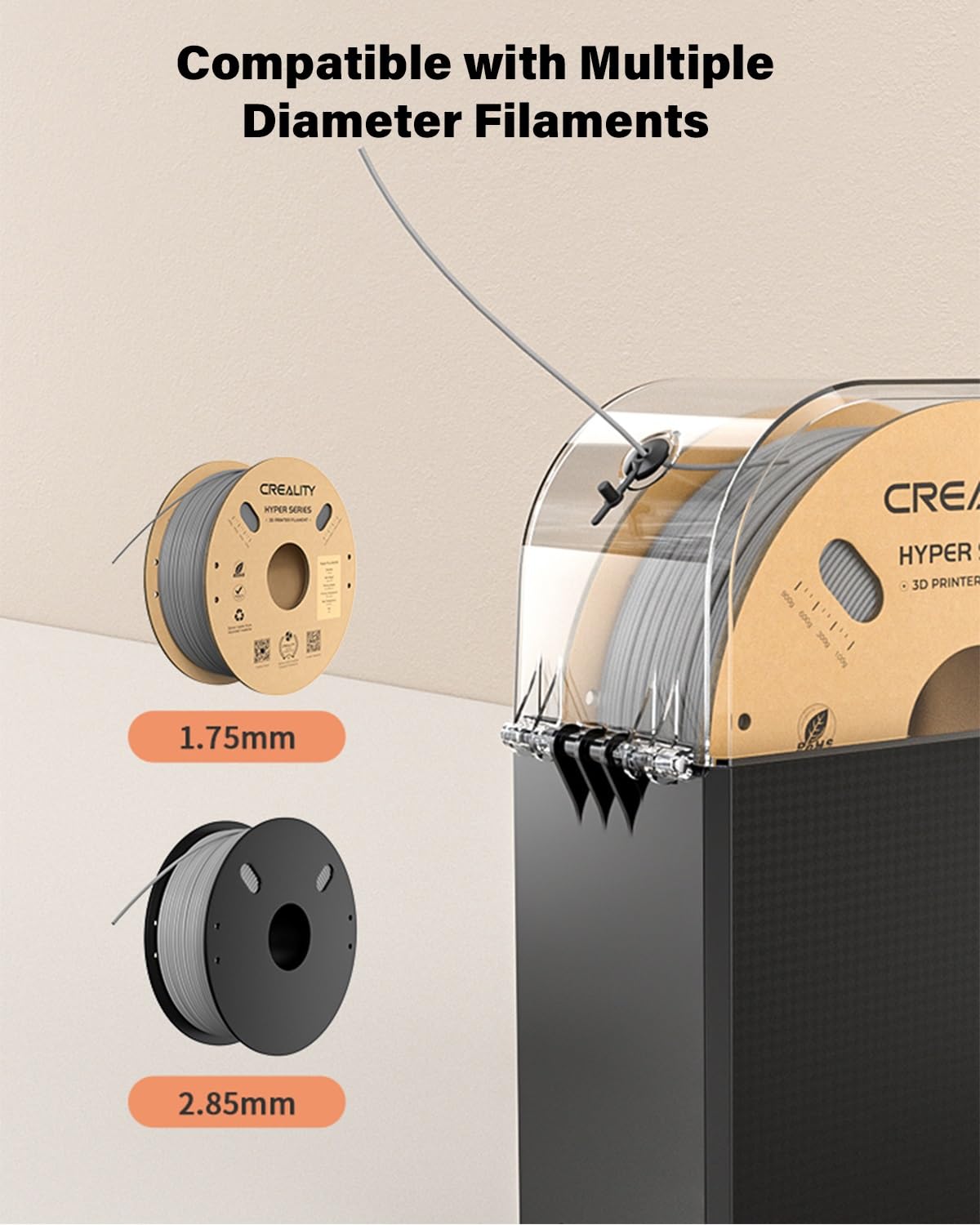 Official Creality Hyper PLA Filament 1.75mm, High Speed PLA 30-600mm/s 3D Printer Filament, Dimensional Accuracy +/-0.02mm, Fit Most FDM 3D Printers,1KG(2.2lbs) Spool White