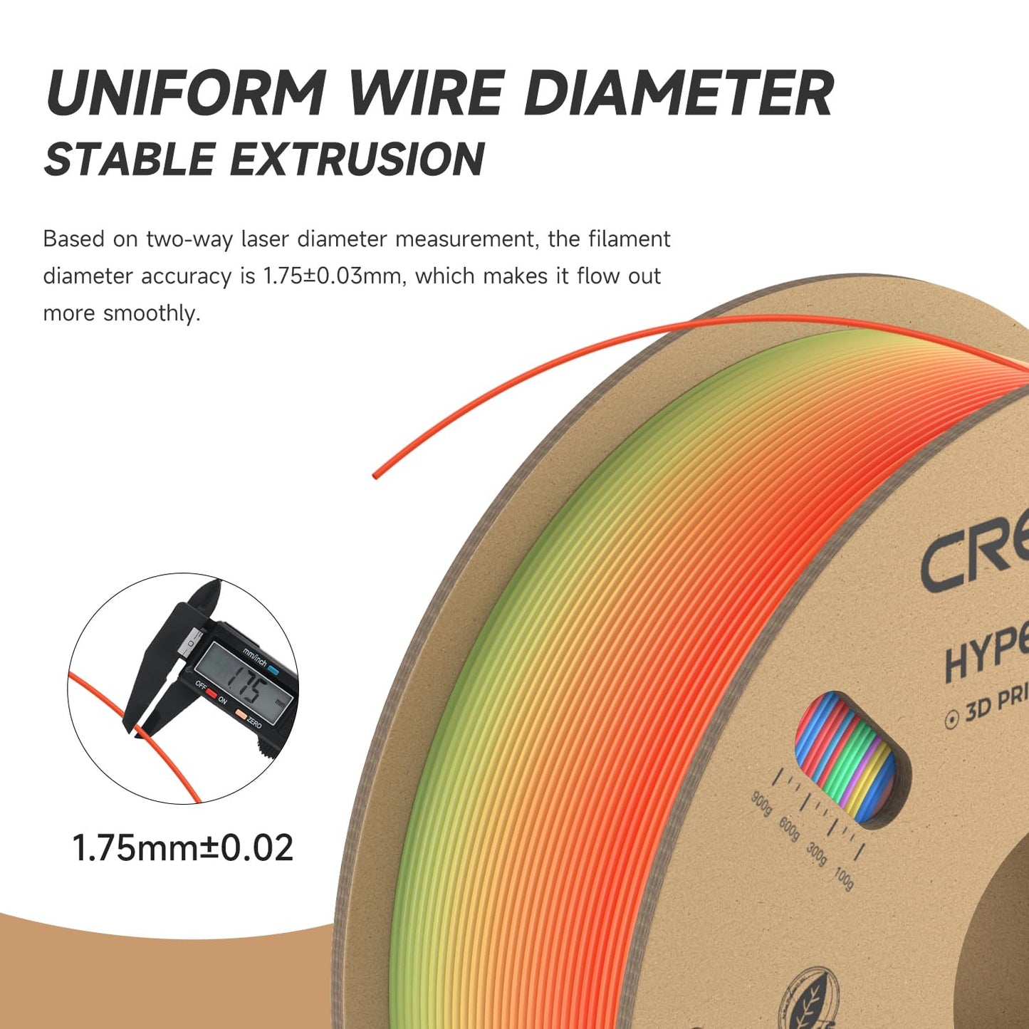 Official Creality Hyper PLA Filament 1.75mm, High Speed PLA 30-600mm/s 3D Printer Filament, Dimensional Accuracy +/-0.02mm, Fit Most FDM 3D Printers,1KG(2.2lbs) Spool White