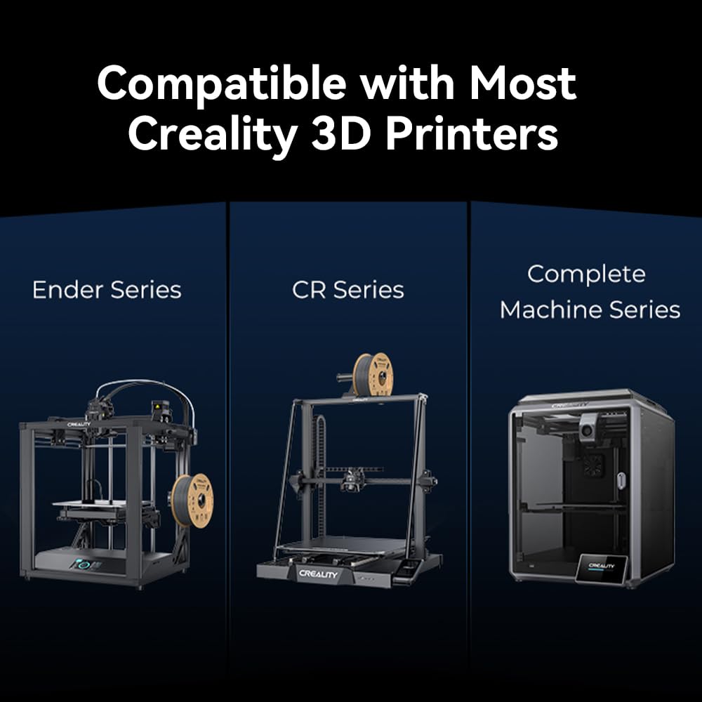 Creality Hyper ABS Filament 1.75mm Black, 3D Printer Filament ABS for High Temperature Resistance, High Impact Resistance, Odorless Non-Toxic 1kg(2.2lb)/Spool, Fits for Most 3D Printers