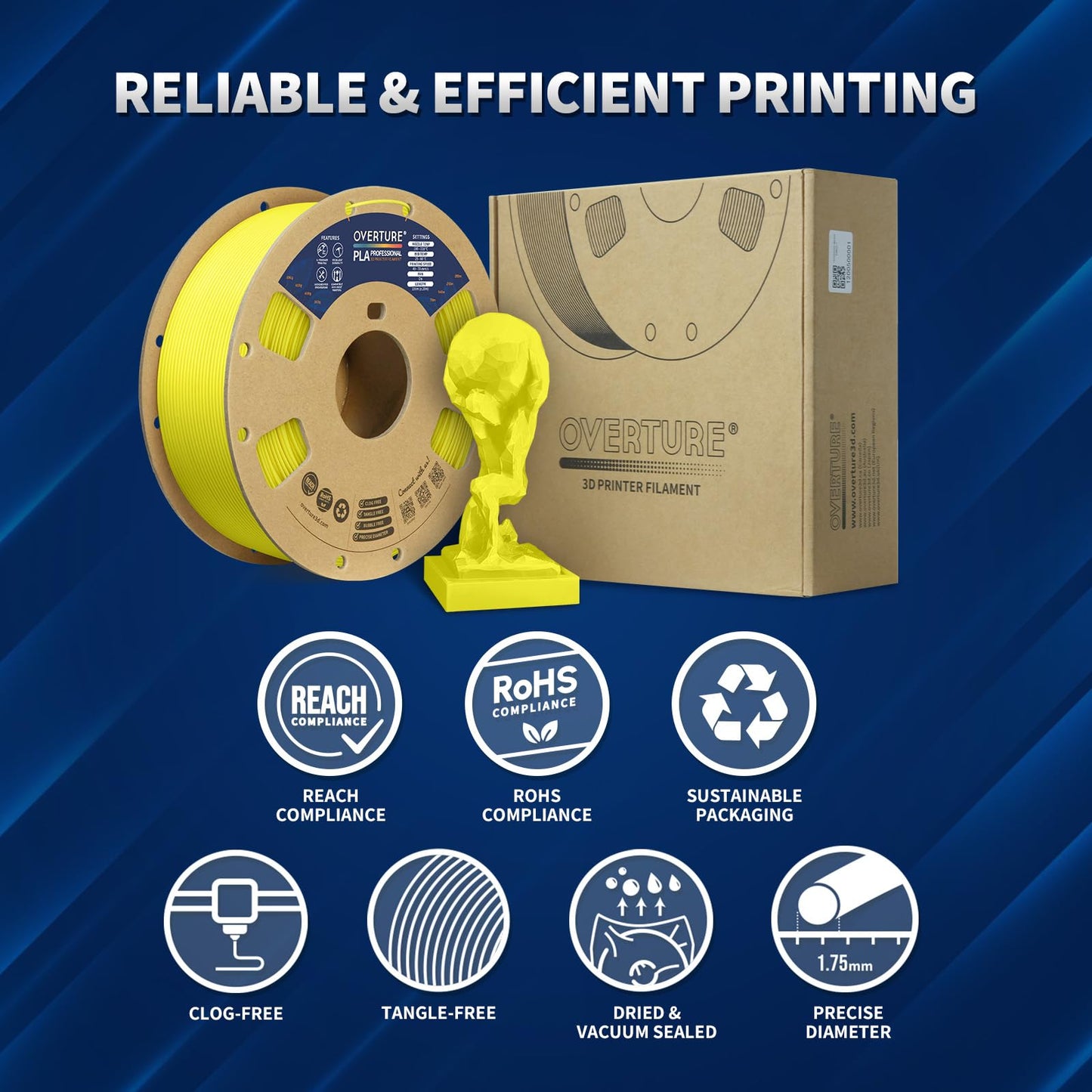 OVERTURE PLA Plus (PLA+) Filament 1.75mm Professional Toughness Enhanced Roll, Cardboard Spool, Premium 1kg(2.2lbs), Dimensional Accuracy Probability +/- 0.02mm (Space Gray)