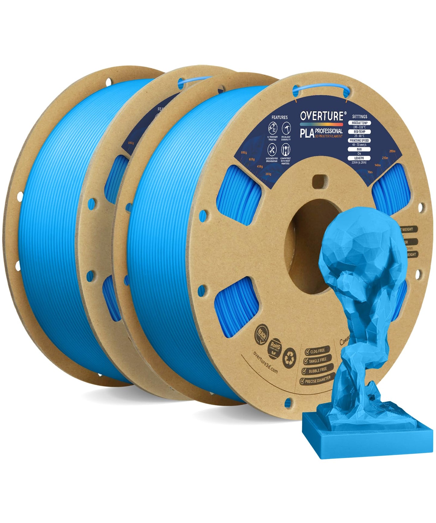OVERTURE PLA Plus (PLA+) Filament 1.75mm Professional Toughness Enhanced Roll, Cardboard Spool, Premium 1kg(2.2lbs), Dimensional Accuracy Probability +/- 0.02mm (Space Gray)